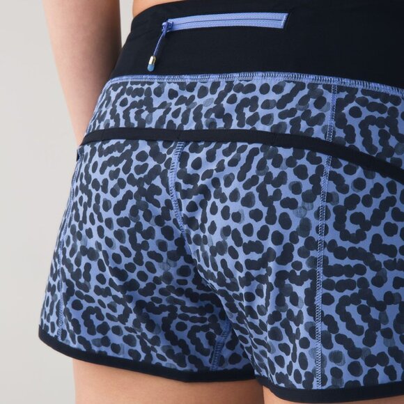 Lululemon Run: Speed Short *4-way Stretch Ace Spot Lullaby Black - Size 8 - NWT - Picture 1 of 10